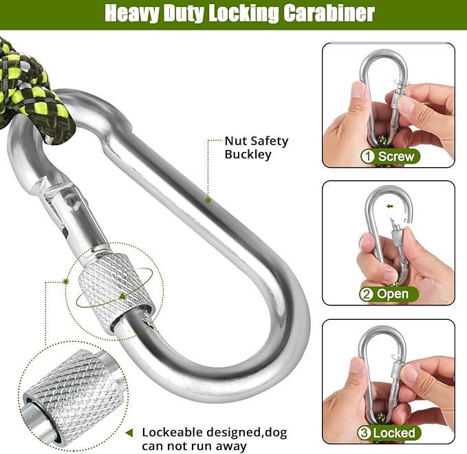Dog Tie Out Cable for Camping - 70ft Dog Runner for Yard - Portable Trolley System for Large Small Dogs Outside