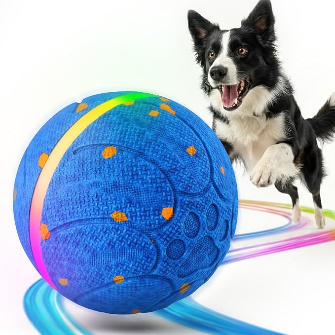 Diman Interactive Dog Toys, 3.5 Inch Automatic Moving Balls for Dogs, 3-Modes with Colorful Lights, Durable E-TPU Material, Active Self Rolling, Bouncing, and Rotating Puppy Toy to Keep Them Busy
