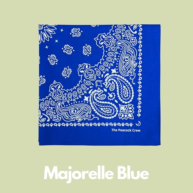 The Peacock Crew Premium Soft Cotton Bandanas Pack for Men and Women Paisley 22 x 22 inches