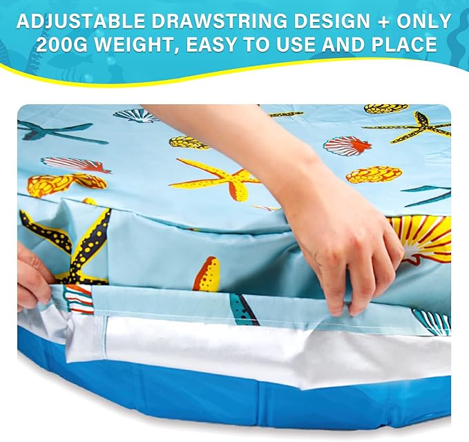 Foldable Round Dog Swimming Pool Cover, for 32 "/63“/48” Collapsible Outdoor Tub, PVC Coating Waterproof and UV Protection, Leakproof Washable Kiddie Pet Small Paddling Bath Accessories