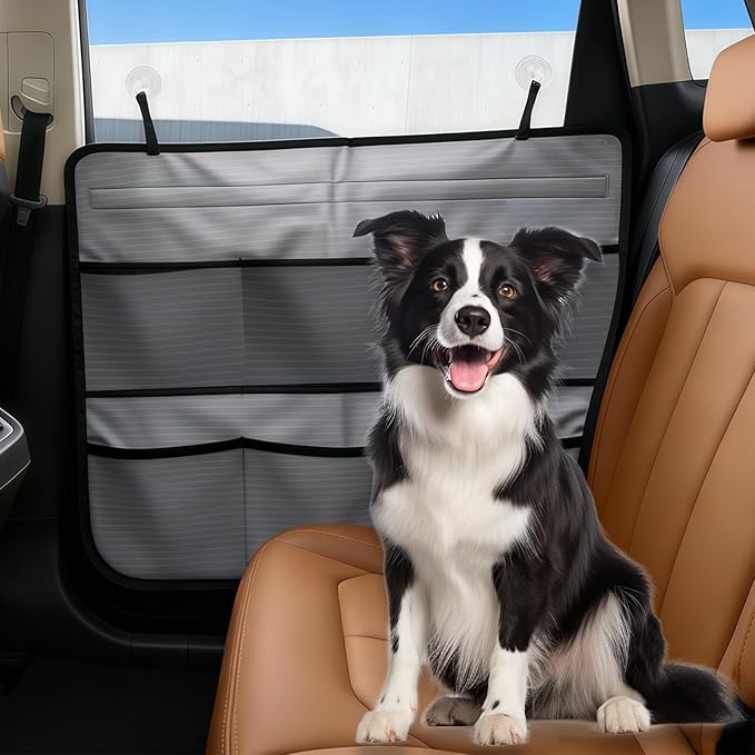 Wokyo 2 PCS Dog Car Door Protector, 25.98" x 22.04" Gray 2-Layer Design Anti-Scratch Interior Pet Vehicle Doors Heavy Duty Scratch Guard Waterproof Car Door Cover for SUV, Trucks