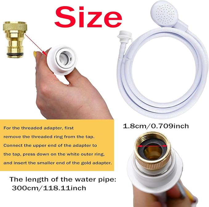 3m/9.84ft Portable Sink Spray Rubber Hose Portable Sink Hose Sprayer Shampoo Sprayer Handheld Shower for Pets,Bathing Baby,Washing Hair,Rinsing Vegetables