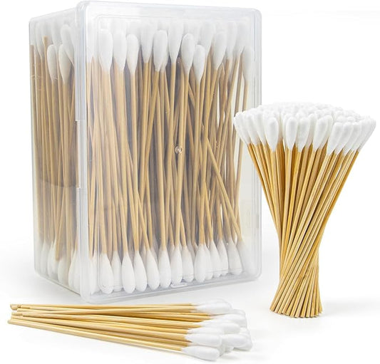 300 PCS Large Cotton Swabs - 6 Inch Dog Ear Swabs with Bamboo Handle for Pet Care - Absorbency Soft Cotton Head, Gentle and Lint-Free, Specifically Designed for Pets, Dog Ear Cleaner Tool