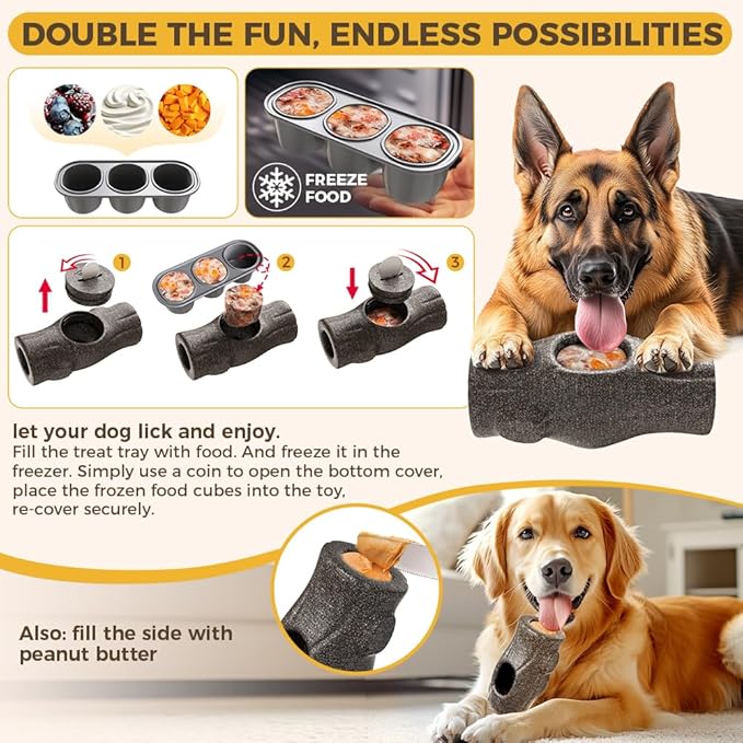 Mankoda Dog Frozen Treat Toys to Keep Them Busy - Interactive Dog Puzzle Toys with Frozen Mold, Indestructible Aggressive Chew Toys for Large Dogs, Food Grade-Easy to Clean-Reduce Anxiety-Safe Chewing