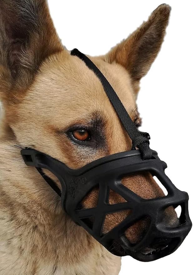 Mayerzon Dog Muzzle, Breathable Basket Muzzles for Small Medium Large Dogs Poodle Beagle German Shepherd Doberman, Cage Mouth Guard Stop Biting Chewing for Grooming Training