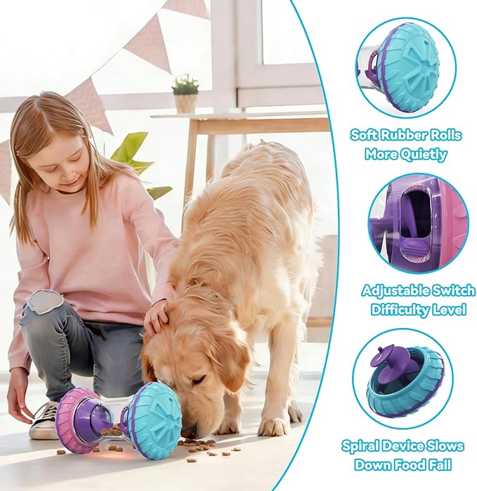 MateeyLife Interactive Dog Toys, Durable Dog Enrichment Toys to Keep Them Busy, Slow Feeder Treat Dispensing Dog Toys, Adjustable Dog Puzzle Toy, Reduce Boredom