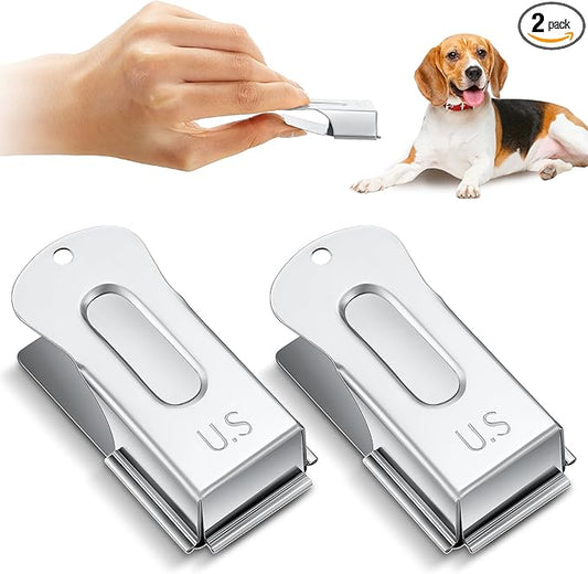 2 Pieces Brass Dog Training Clicker Signaling Puppy Cricket Metal Dog Clicker for Puppy, Cat, Potty, Bird, Horse, Pet Trainer Owners Versatile Training Tools, Behavior Aids(Silver)