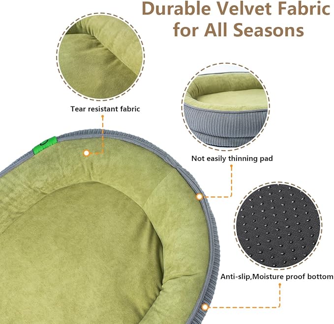 Washable Pet Cat Dog Bed Small Medium,Memory Foam Calming Pet Puppy Dog Crate Beds Cushion for Small Medium Dogs Indoor Cats Crate,Pet Dog Cat Crate Mat with Detachable Bottom and Bolster Cushion