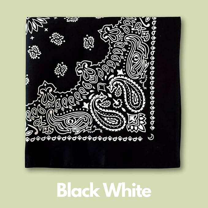 The Peacock Crew Premium Soft Cotton Bandanas Pack for Men and Women Paisley 22 x 22 inches
