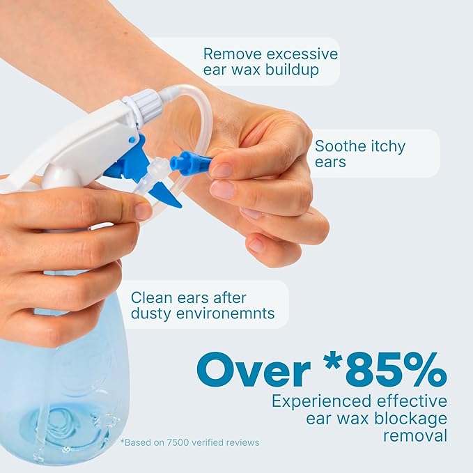 Medi Grade Ear Cleaning Kit Including Ear Cleaner Bottle, Basin with Quad-Stream tip - Earwax Removal Kit for Enhanced Hearing Clarity - Ear Wax Removal Tool for Ear Hygiene