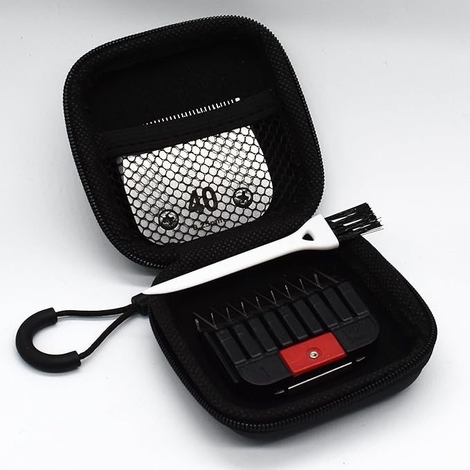 Professional A5-Style Animal Clipper Stainless Steel Color-Coded Snap-on Attachment Guard Guide Comb, 1/8"-1" Compatible with Wahl KM Series Oster A5 Andis Detachable Blade Pet Dog Groomers (#1-1/8")