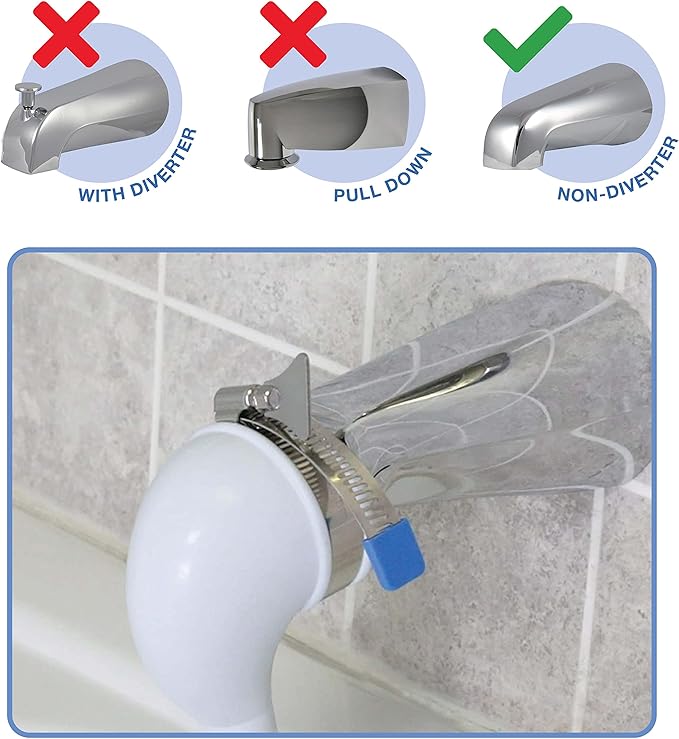 Danco 10086 VersaSpray Portable Hand Held Shower Head Sprayer Fits Bathtubs Without Diverter, 1 Pack, White