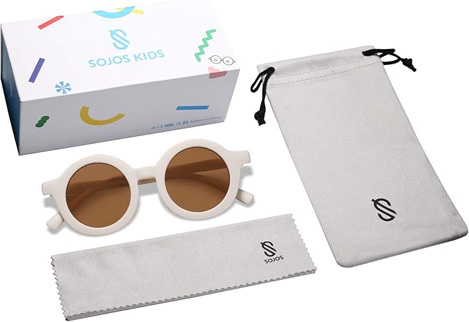 SOJOS Cute Round Polarized Sunglasses for Kids Girls Boys UV400 Protection De Sol Gafas Beach Holiday