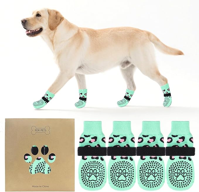 KOOLTAIL Anti Slip Dog Socks to Prevent Licking Paws,Dog Shoes for Hot Pavement & Hardwood Floors,Durable Soft Double Sided Grippy Socks for Small Medium Large Dogs, Traction Control for Senior Dogs