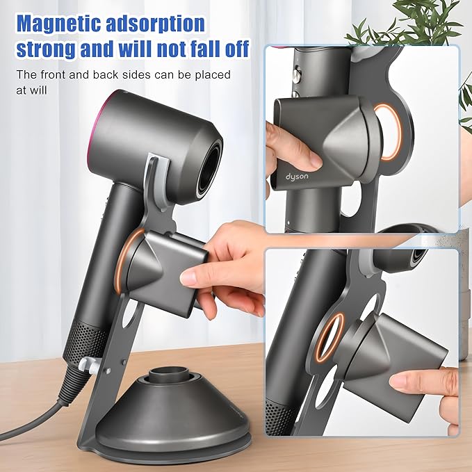 YCHF Supersonic Hair Dryer Holder for Dyson,blow dryer holder,Hair Dryer Holder for Dyson SupersonicAluminum Alloy Bracket, Bathroom Organizer,Size: 27.5cm x14cm x 16.4cm (gray)
