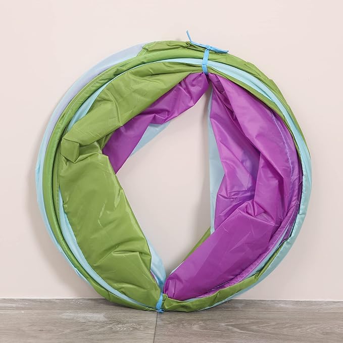 Crawling Kids Play Tunnel [ Pop Up Portable Rainbow Tunnel ] for Children, Toddlers, Boys & Girls, Pet, Dogs & Cats, Indoor & Outdoor Toys (Purple, Blue, Green)