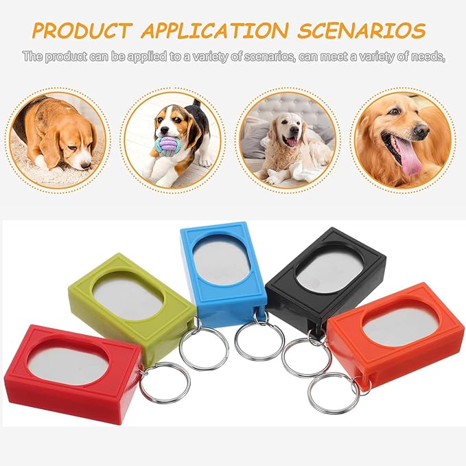 2pcs Portable Square Box Training Clicker Dog Clicker for Training for Dogs Cats Birds Lizards Fish Aid for Indoor Use (Black+Blue)