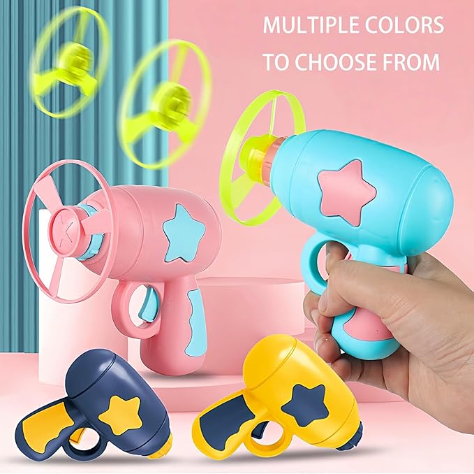 Flying Cat Toys, Interactive Cat Fetch Toy with 1 Light Up Spinning Tops, and 5 Flying Propellers, Flying dis Toy for Hunting Chasing Indoor/Outdoor