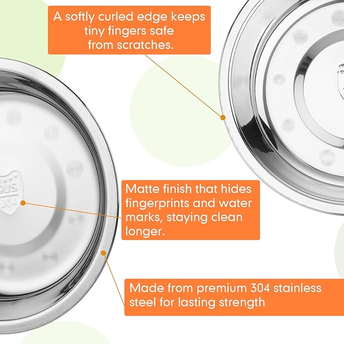 Patelai 4 Pcs Stainless Steel Dog Bowls with Silicone Lids Portable Food and Water Dishes for Pets Sealable Containers for 6.3" for Cats & Small Dogs (Black,Gray)