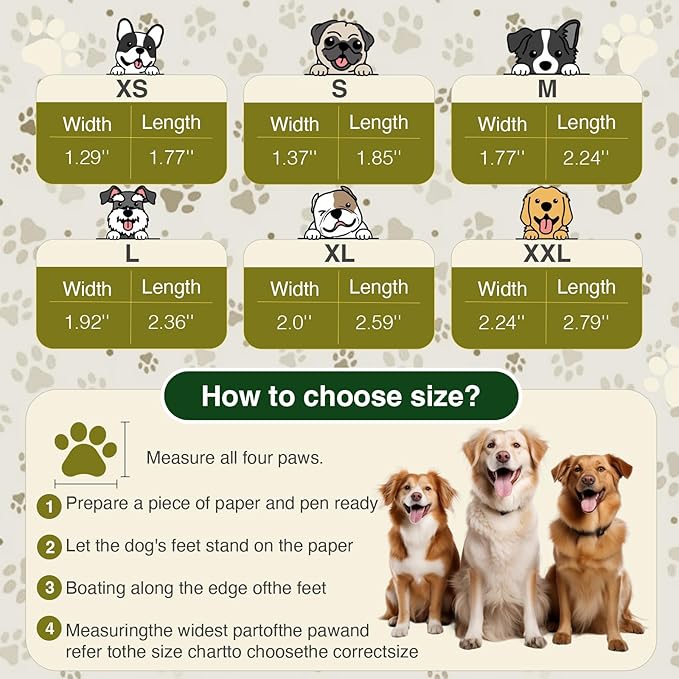 Dog Shoes for Hot Pavement and Snow - Waterproof, Non-Slip, Breathable Booties with Adjustable Straps for Small Medium, and Large Dogs (Beige, XS)