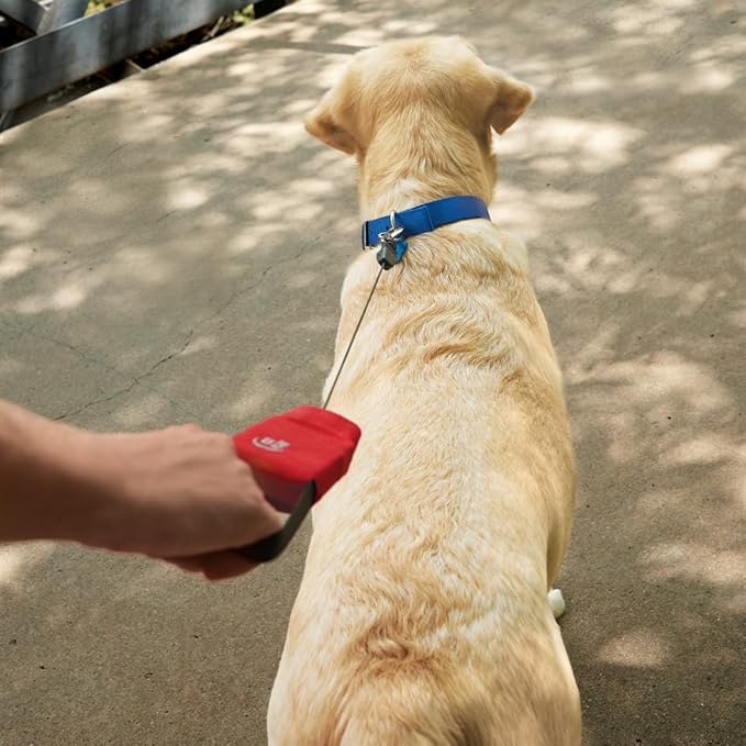 Nite Ize RadDog Retractable Pocket Leash - Durable & Comfortable - Compact Retractable Leash for Dog Walking - Portable & Sturdy for Everyday Use - Red, Large