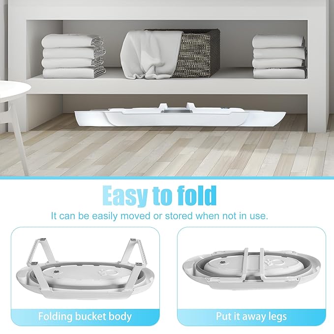2 in 1 Dog Bathtub Dog Washing Station for Bathing and Grooming | Foldable Shower Bath Tub | Collapsible Portable Shower Bathtub for Indoor and Outdoor Small Dogs Cats Pet Grey