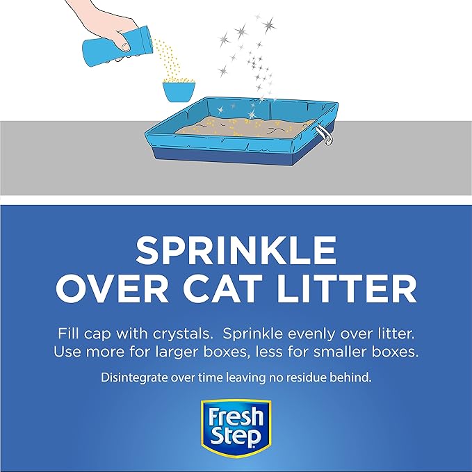 Fresh Step Cat Litter Crystals Deodorizer Summer Breeze Scent Non-Toxic Odor Neutralizing Crystals 15 OZ 3 Pack Litter Box Freshness