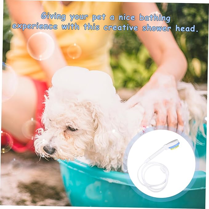 ibasenice Portable Dog Shower Sprayer with Hose Pet Bathing Massage Brush for Puppies Handheld Grooming Tool for Efficient Water and Shampoo Use Comfortable Pet Bathing Experience