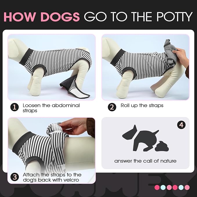 FUAMEY Dog Recovery Suit Male,Dogs Surgery Neuter Suits Puppy Spay Shirts for Female Onesie for Dogs After Surgery Surgical Recovery Suit Pet Bodysuit Alternative to Cone Gray Stripes L