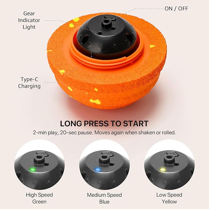 Interactive Dog Toys Balls Moving - Smart Automatic Bouncing Interactive Dog Ball, Durable Pet-Safe E-TPU Material, IPX7 Waterproof, Anti Boredom Dog Toys to Keep Them Busy for Large and Small Dogs