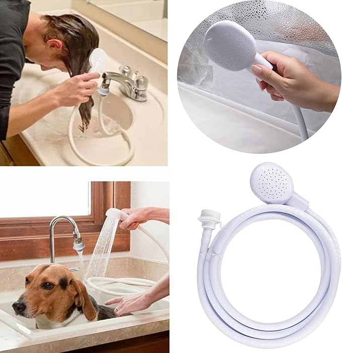 3m/9.84ft Portable Sink Spray Rubber Hose Portable Sink Hose Sprayer Shampoo Sprayer Handheld Shower for Pets,Bathing Baby,Washing Hair,Rinsing Vegetables
