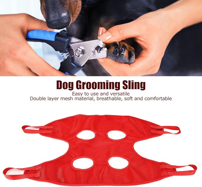 Dog Grooming Sling Hammock, Multifunctional Pet Grooming Hammock Helper Pet Hammock for Bathing Washing Grooming Trimming Nail (M)