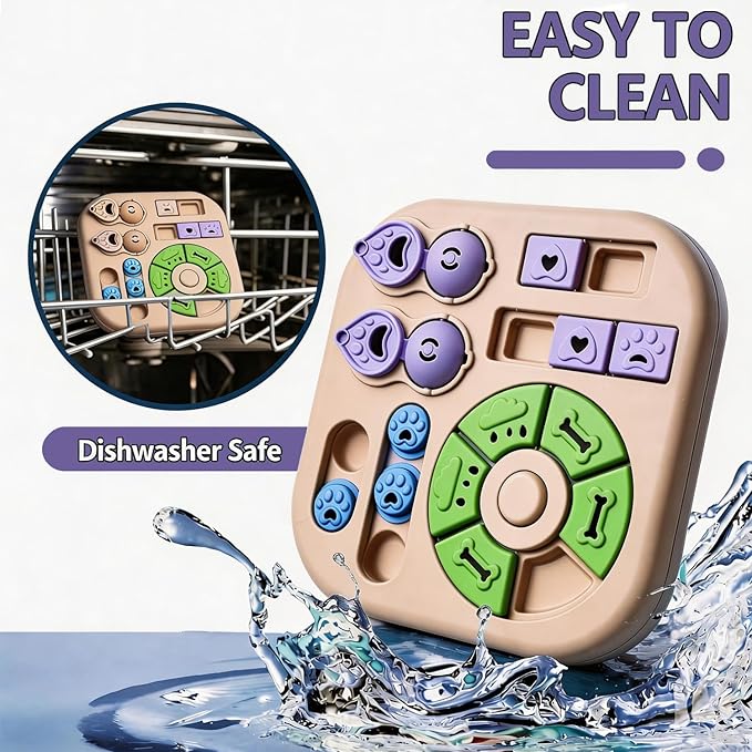Tee Shirt Galaxy Interactive Dog Treat Puzzle Toys Durable, Dog Puzzle Toy IQ Training Slow Feeder for Large Medium Small Dogs, Squeak Enrichment & Mental Stimulation,Khaki