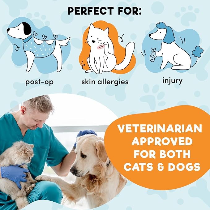 BENCMATE Inflatable Dog Cone Collar Alternative, Soft Dog Cone for Small Medium Large Dogs and Cats, Neck Recovery ECollar Donut Collar After Surgery (Small, Orca)