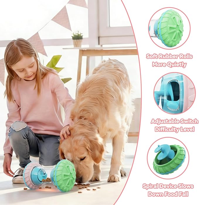 MateeyLife Interactive Dog Toys, Durable Dog Enrichment Toys to Keep Them Busy, Slow Feeder Treat Dispensing Dog Toys, Adjustable Dog Puzzle Toy, Reduce Boredom