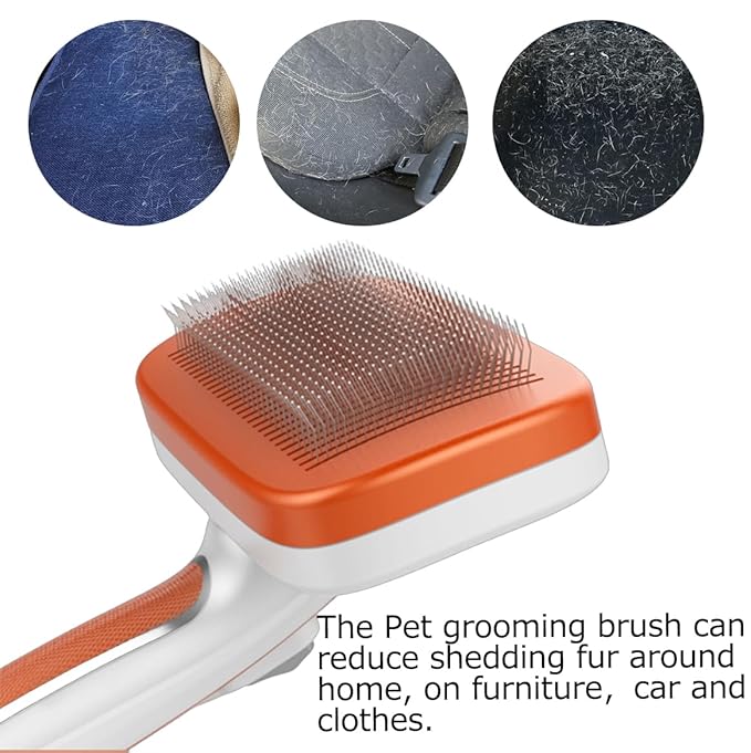 Outtag Self Cleaning Shedding Brush for Dogs, Cats, and Puppies, Deshedding and Hair Removal, Skin Friendly Grooming Tool for Long and Short Haired Pets
