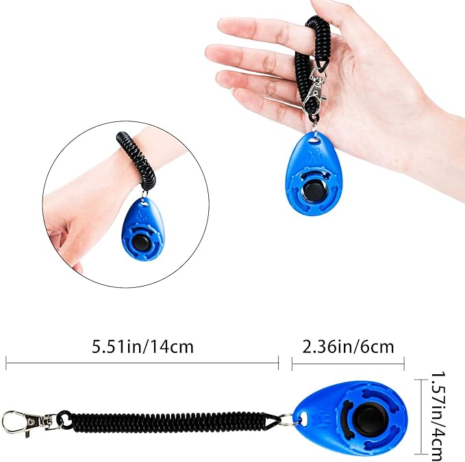 Pet Training Clicker with Wrist Strap Dog Training Clicker Set Clicker Training Tools for Dog, Cat, Bird, Horse, etc (4 Color)
