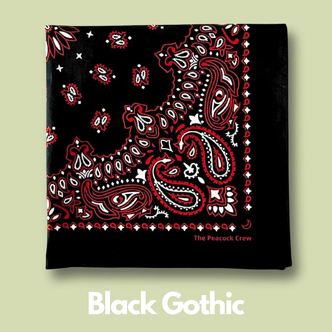 The Peacock Crew Premium Soft Cotton Bandanas Pack for Men and Women Paisley 22 x 22 inches
