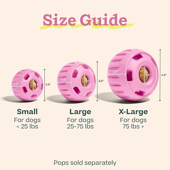 WOOF Party Pupsicle - Long-Lasting Interactive Dog Toys for Boredom - Low-Mess Design - Birthday Gifts for Dogs - XL Dog Toys - Party Pink