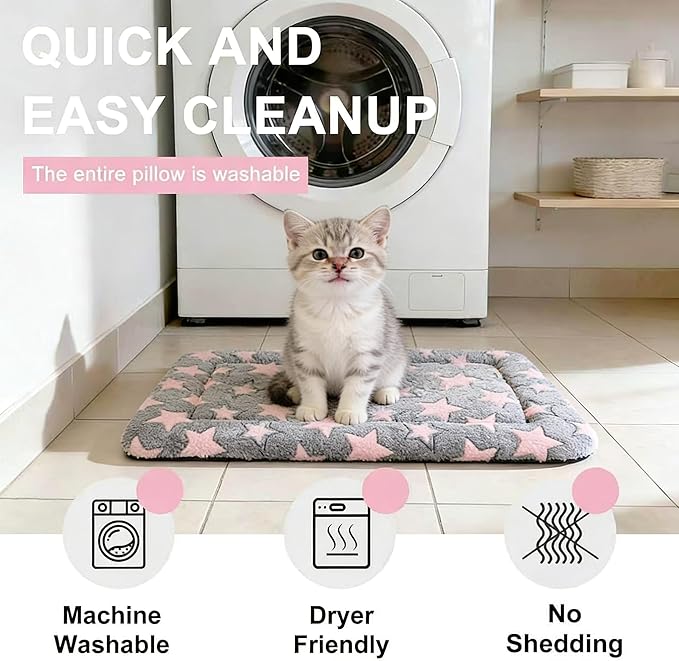 Dog Bed Mat - Soft Crate Pad for Kennel, Durable Pet Bed for Small Dogs & Cats - Comfort Support for Pet Crate, Cage, House