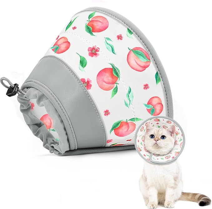 Cat Cone Collar Soft to Stop Licking, Adjustable, Foldable Lightweight Kitten Cones After Surgery Recovery for Cats & Kittens, Cat Cone Alternative, Easy Eating (PinkWhite, M)