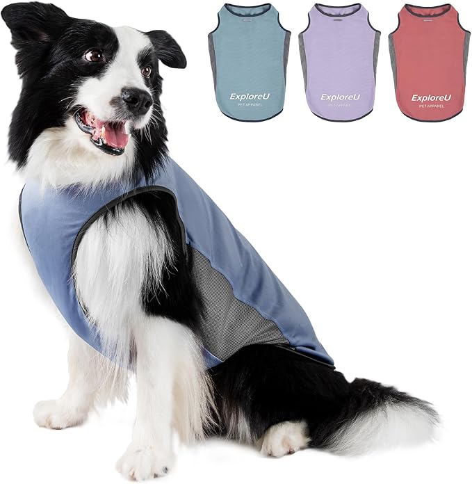 Dog Shirt, Cooling Vest Lightweight Breathable, Dog T-Shirts All-Season UV Protection Pet Clothes Quick Dry Soft Stretchy Pet Shirt Vest for Small Medium Large Dogs (Water Drop 1PC, Large)