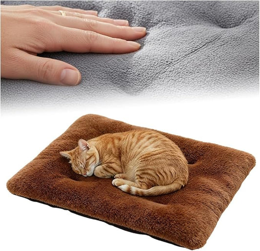 hoehew Self Warming Cat Bed, 2026 Upgraded Extra Soft Pet Heating Pad, Anti-Slip Thick Thermal Dog Mat for Indoor Outdoor, Washable Blanket Pet Supplies for Small Medium Dogs Cats (Brown, X-Large)