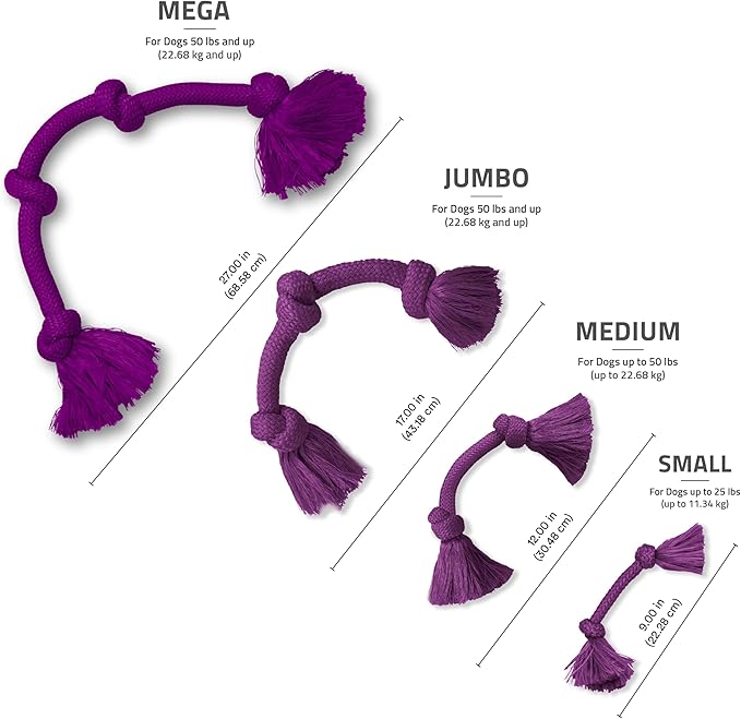 Playology Dog Toys | Dri-Tech Rope Tug of War Dog Toy for Tough Chewers | Bacon Scented Jumbo Tug Rope Toys for Large Dogs