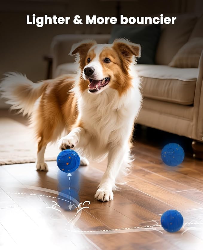 Interactive Dog Ball for Medium Dogs, Smart Automatic Rolling Ball for Dogs, Interactive Dog Toys & Enrichment Toy for Puppies and Active Dogs