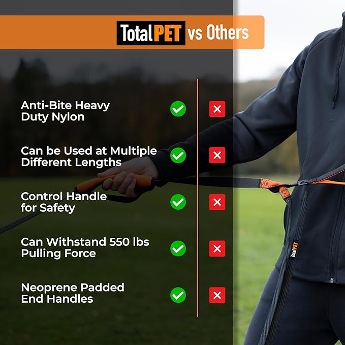 50ft Long Leash for Dogs - Long Line Dog Leash for Training Recall/Commands at Distance - Nylon, Heavy Duty - Ideal for Large & Small Breeds