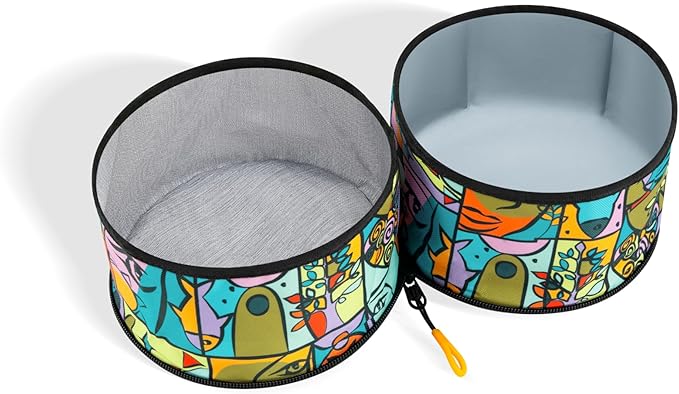 OllyDog Superbowl | Collapsible Dog Travel Bowl | 2-Compartment Food & Water | Foldable Portable Dog Dish | Hiking Camping Backpacking | Small Medium Large Dogs (Cloud9)