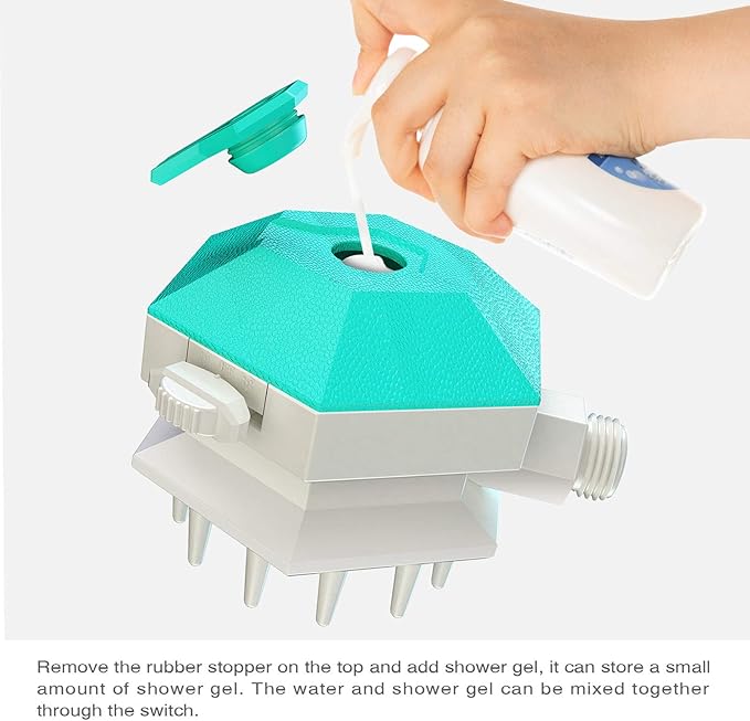Dog Shower Sprayer Head Attachment Pet Grooming Combing Sprayer,Water Sprinkler Massaging Brush Nozzle for Dogs and Cats,Multi-Function Pet Shower Head for Dog Home Cleaning Bath