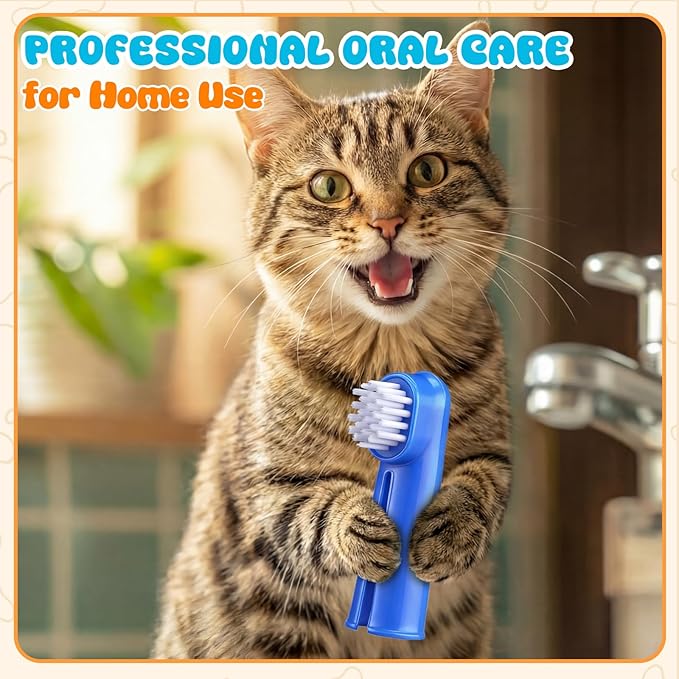LemonRoad 100 Pcs Dog Toothbrush Pet Finger Brushes Teeth Cleaning Kit Toothbrush Oral Dental Brush Cleaning Pet Tooth Brush Care for Small to Large Dog, Cat, Puppy & Kitten