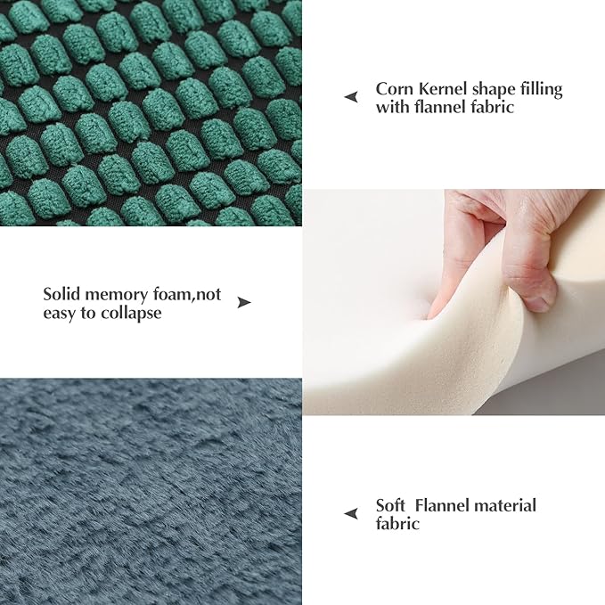 BVAGSS Reversible Dog Crate Pad, Memory Foam Pet Bed Mat, Soft Warm Machine Washable Sleeping Kennel Mattress for Small Medium Large Dogs XH079 (42''x28''x1.6'',Green)